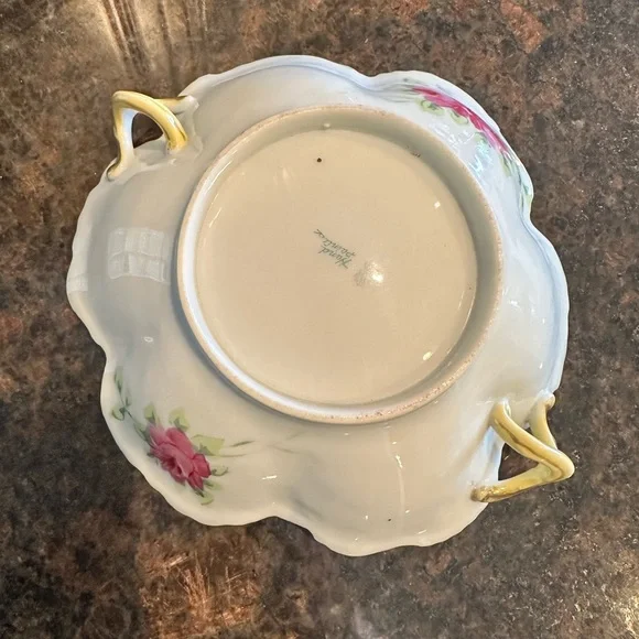 Nippon Floral Decorative Plate with Gold Accents